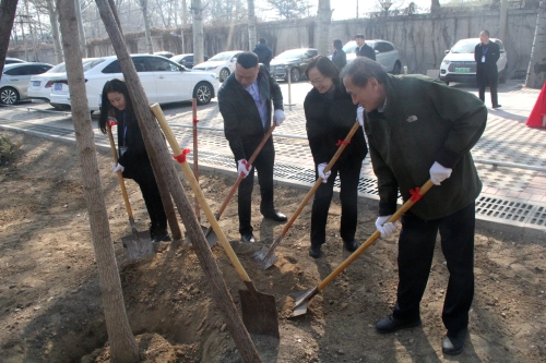 公司園區(qū)“同心林”共同栽下“同心”樹苗(1)